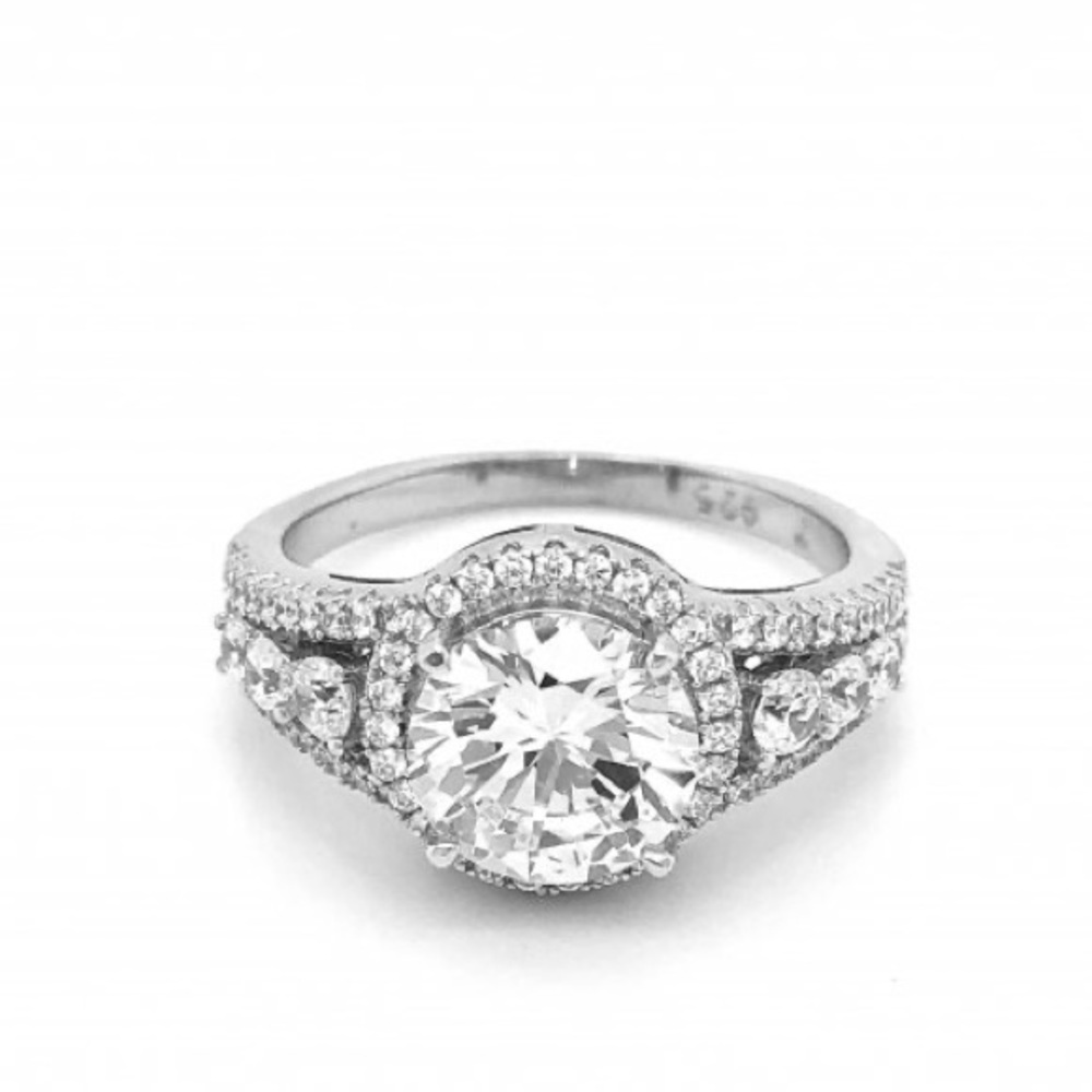 925 Sterling silver halo ring